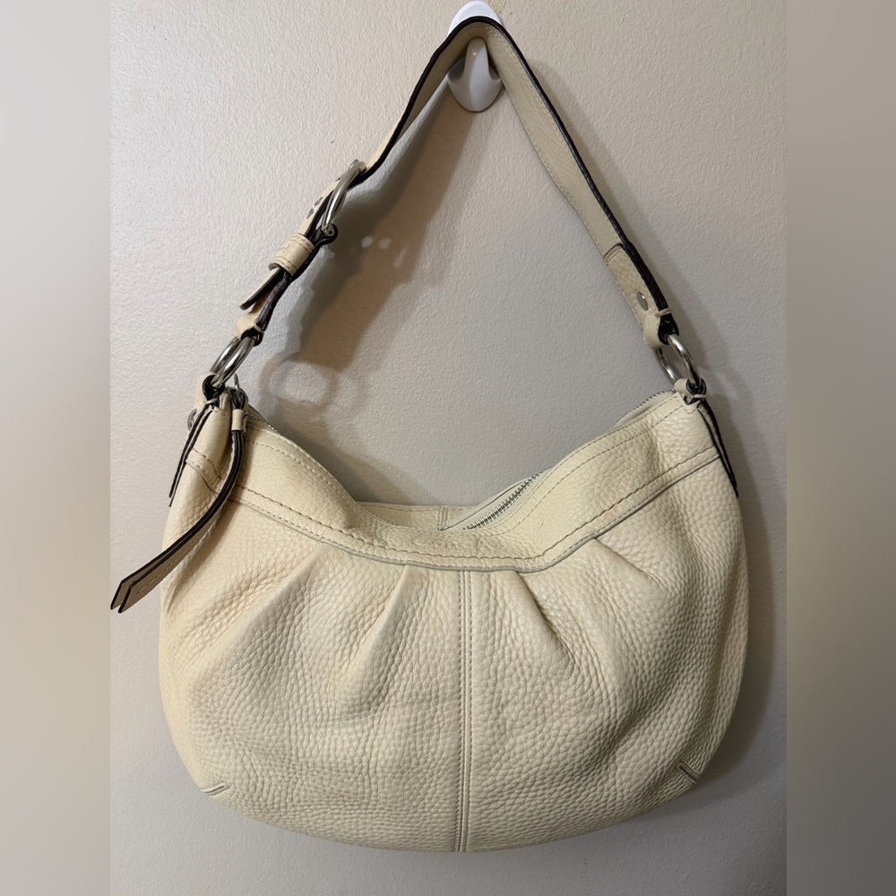 Coach Cream Leather Hobo Bag# F 13730 - Picture 1 of 15